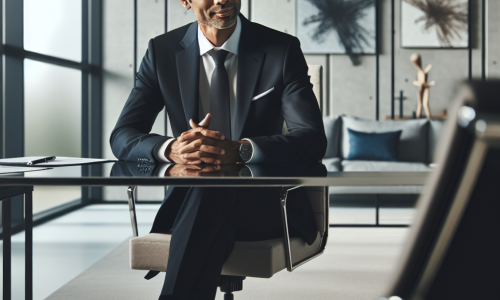 candidate answering job interview questions confidently in a professional office setting