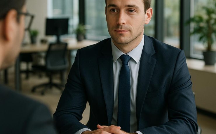 professional candidate during a job interview in a modern office