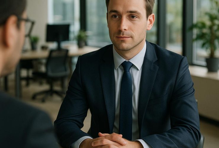 professional candidate during a job interview in a modern office