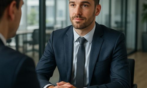 professional candidate during a job interview in a modern office