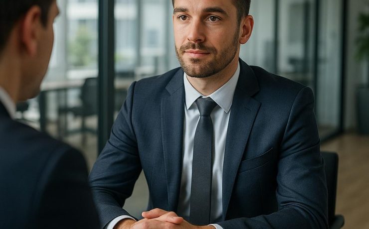 professional candidate during a job interview in a modern office
