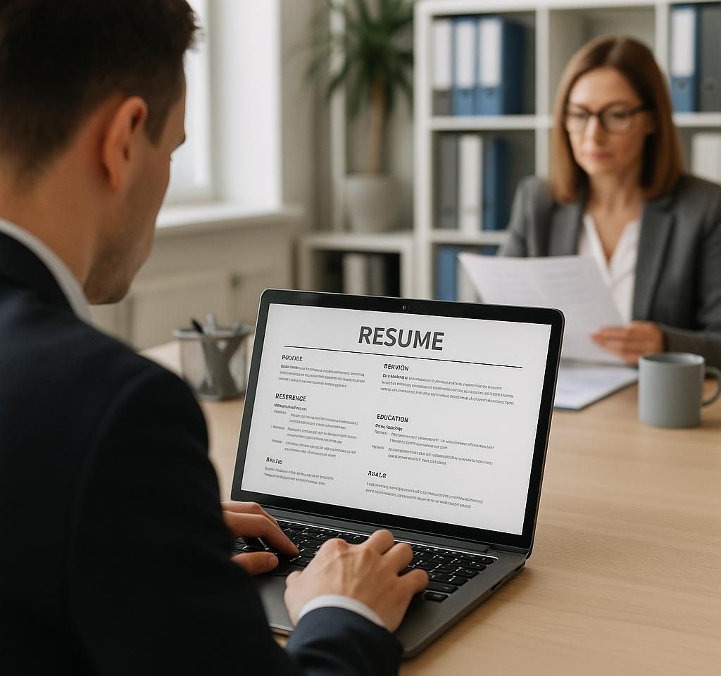 Professional creating a resume designed to attract recruiters