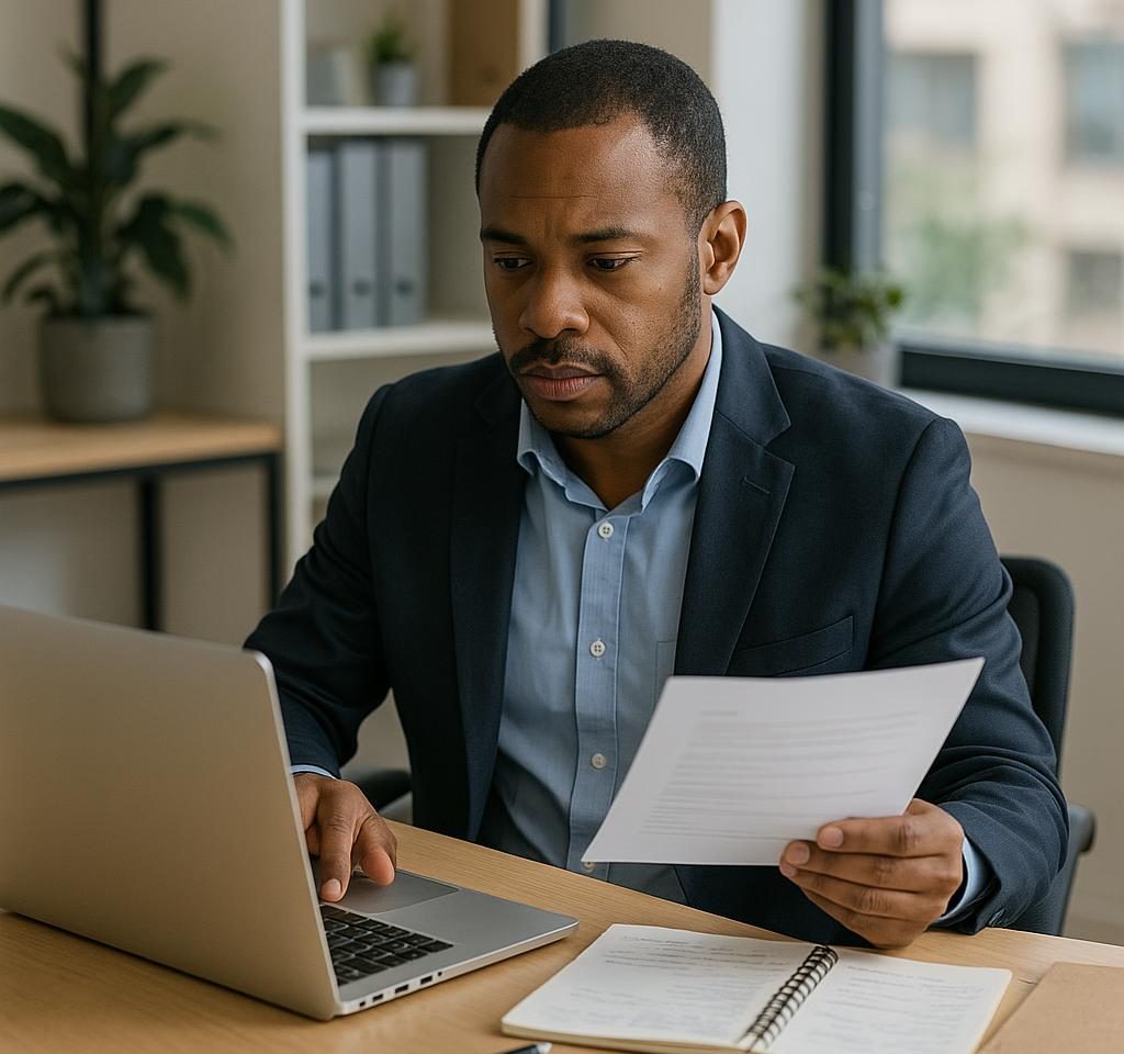 Professional using strategic methods to search for job opportunities