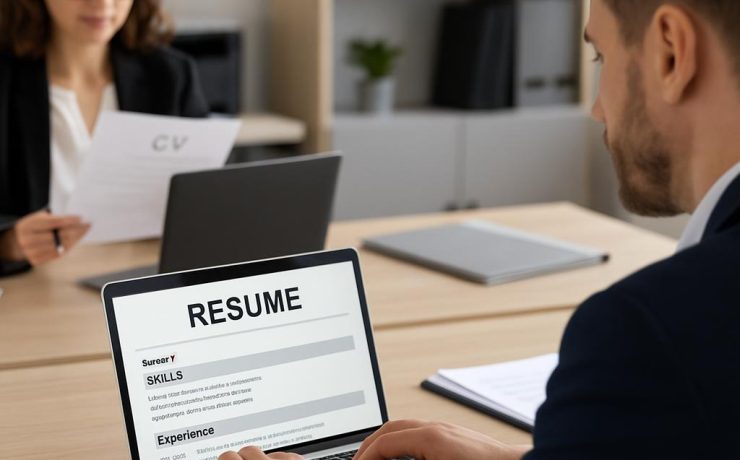 Professional updating resume skills section for a job application