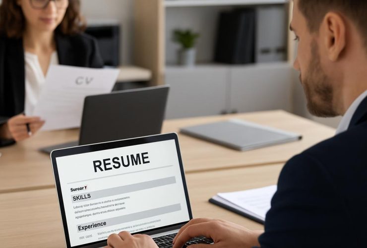Professional updating resume skills section for a job application