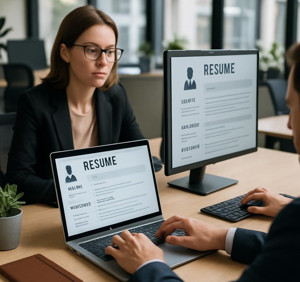 Professional optimizing a resume for applicant tracking systems