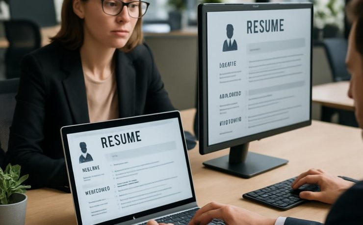 Professional optimizing a resume for applicant tracking systems