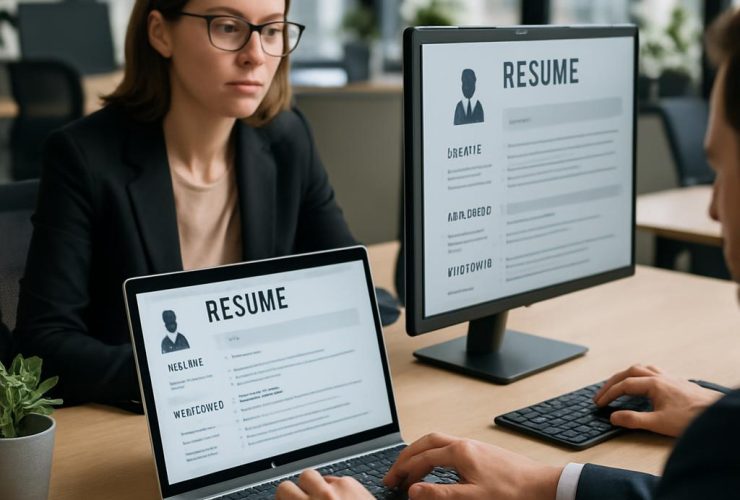 Professional optimizing a resume for applicant tracking systems