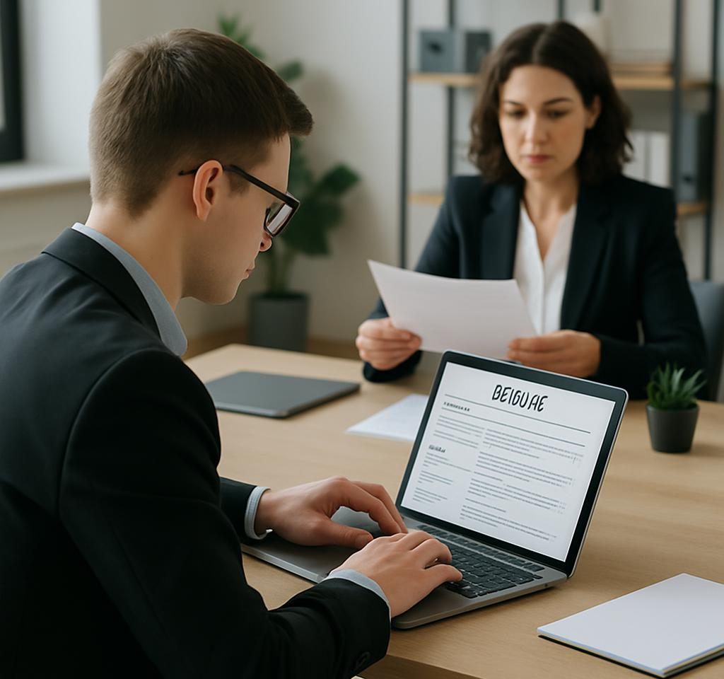 Entry-level job seeker creating a professional resume