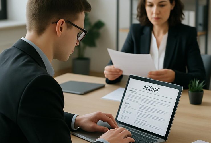 Entry-level job seeker creating a professional resume