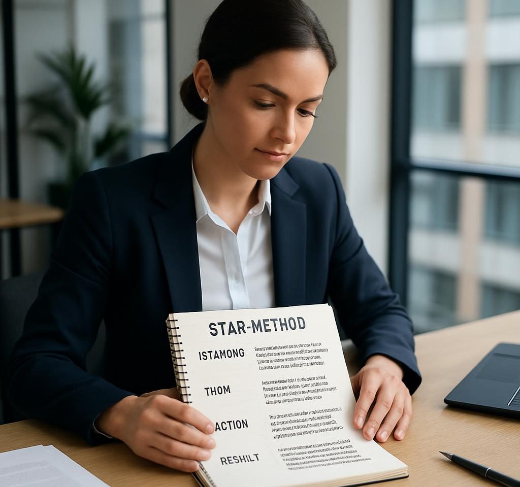 Job candidate using the STAR Method to answer behavioral interview questions
