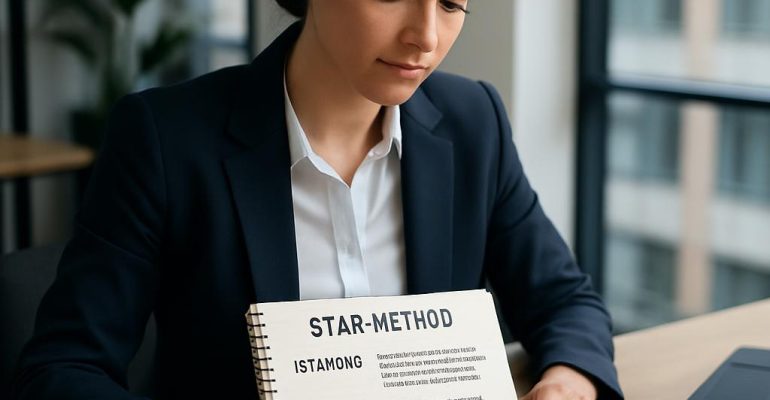 Job candidate using the STAR Method to answer behavioral interview questions