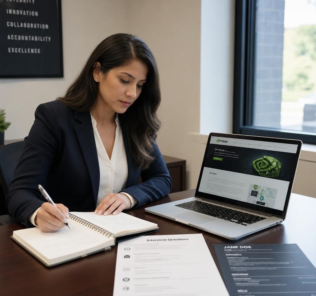 Professional candidate asking questions during a job interview