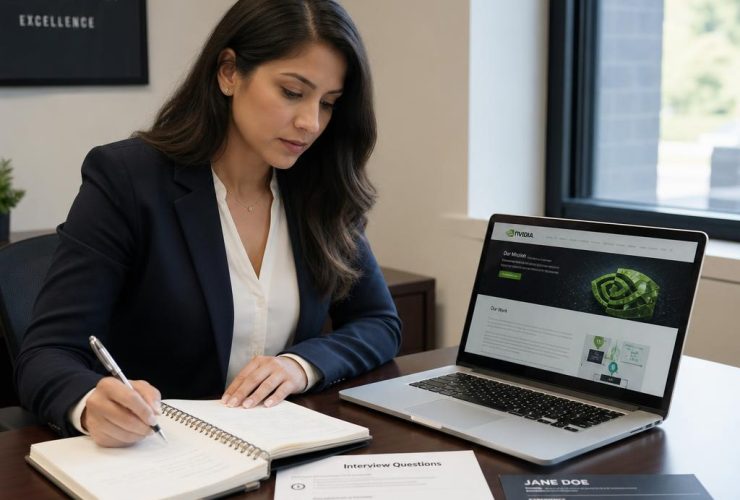 Professional candidate asking questions during a job interview