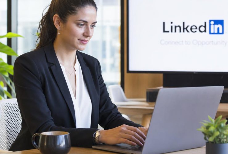 Professional creating an effective LinkedIn headline