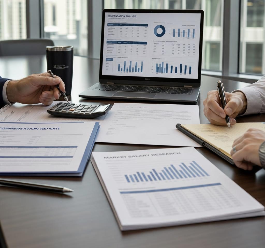 Salary negotiation planning documents and compensation discussion preparation