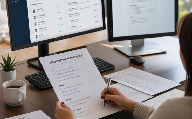 ATS resume optimization checklist and recruiter workspace