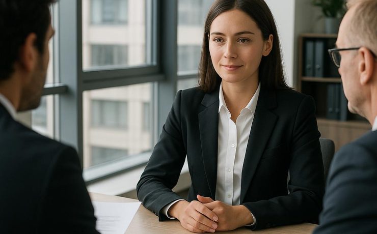 professional candidate during a job interview in a modern office