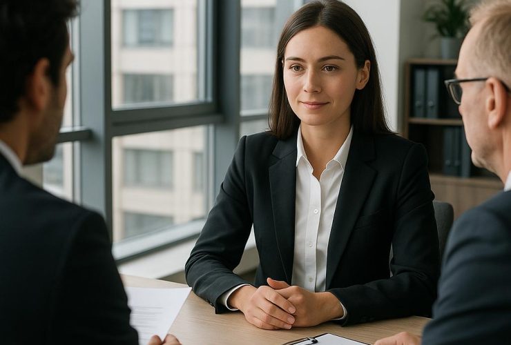 professional candidate during a job interview in a modern office